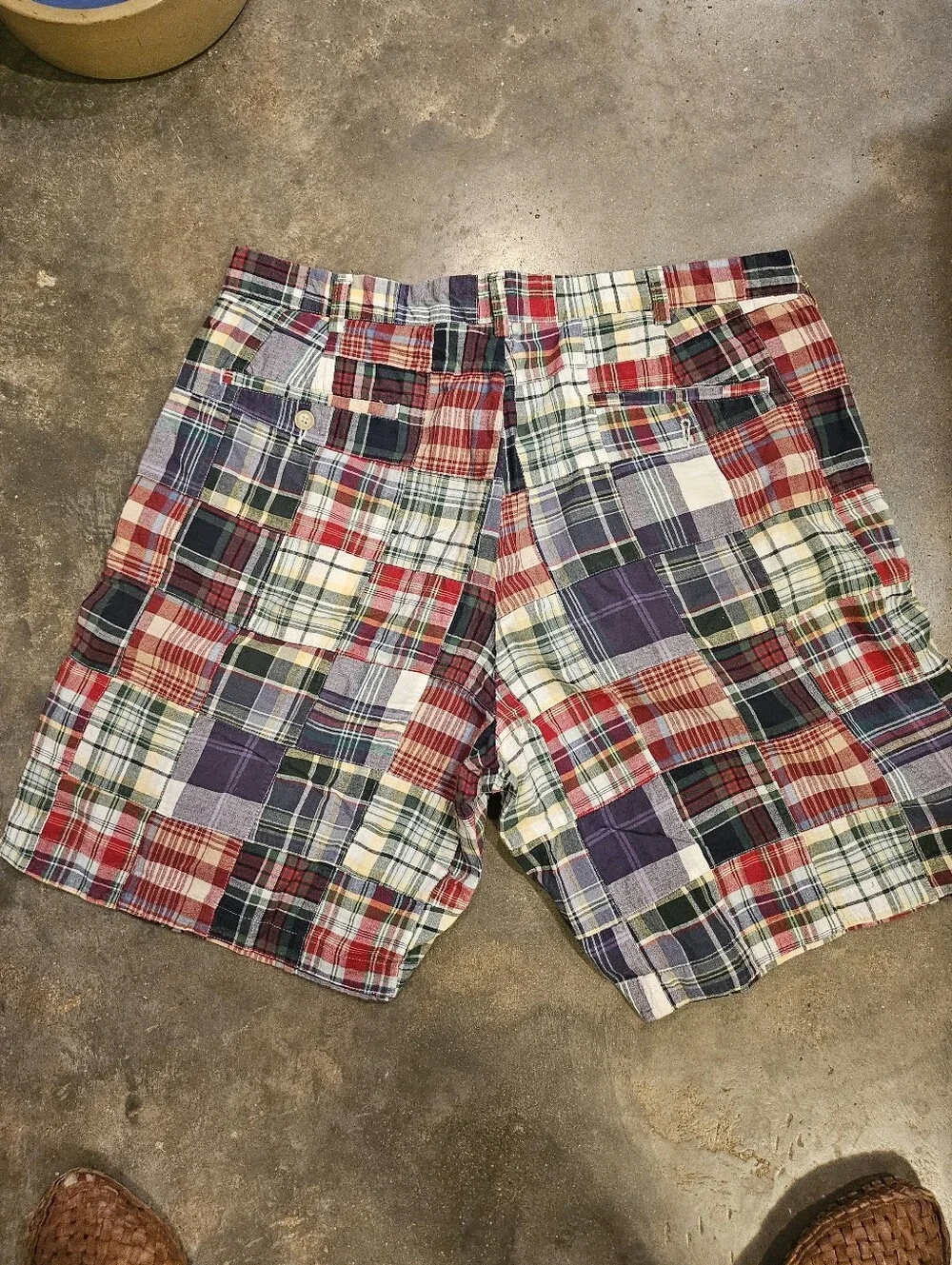 J Crew Mens 38 Madras Plaid Patchwork Shorts Classic 8